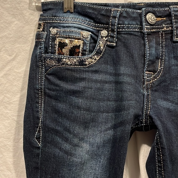 GRACE in LA size 26 rough cut capri Y2K dark wash low rise  EUC - Picture 4 of 15